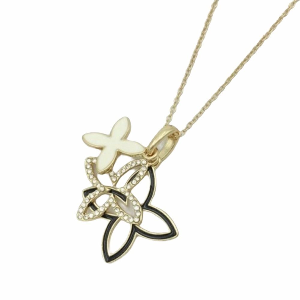 Layered Flower Charm Pendant Long Necklace NWT